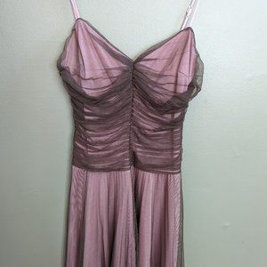 Betsy Johnson Vintage Chiffon Dress  - pink  with brown overlay
